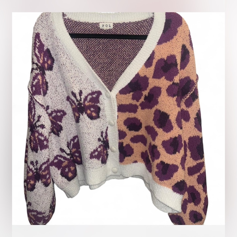 💜🐆🦋NWOT POL size LARGE GORGEOUS cardigan sweater! Barefoot dreams like cozy feel